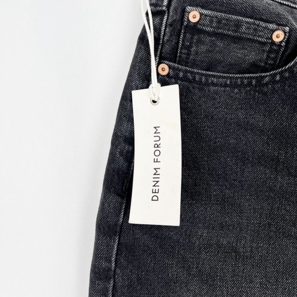 New Aritzia Denim Forum The Yoko Mid Thigh Shorts High-Waisted Long Jean Cut-Off - Picture 8 of 11